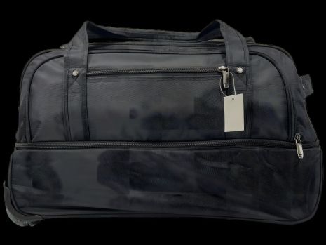 Функциональная черная сумка на колесах с пятью отделениями