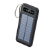 Солнечный Power Bank 30000 mAh с кабелями Type-C/Lightning/Micro-USB, LED-фонарь