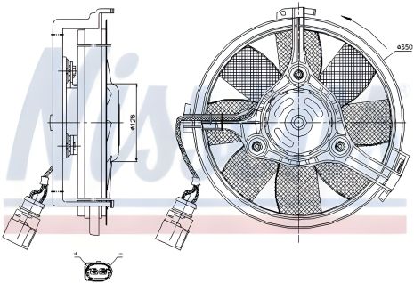 Вентилятор охлаждения двигателя для SKODA SUPERB, NISSENS (85547) Вентилятор охлаждения двигателя для SKODA SUPERB, NISSENS (85547)