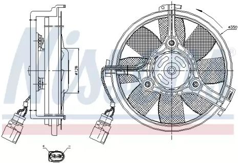 Вентилятор охлаждения двигателя SKODA SUPERB, VW PASSAT, NISSENS (85547)