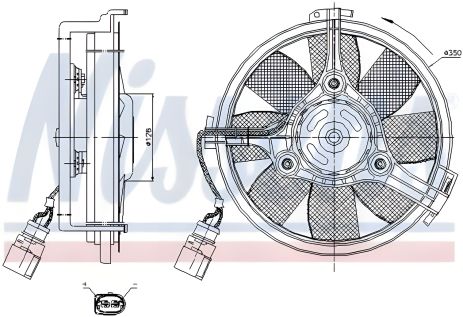 Охолодження двигуна вентилятор NISSENS SKODA SUPERB, VW PASSAT (85547)