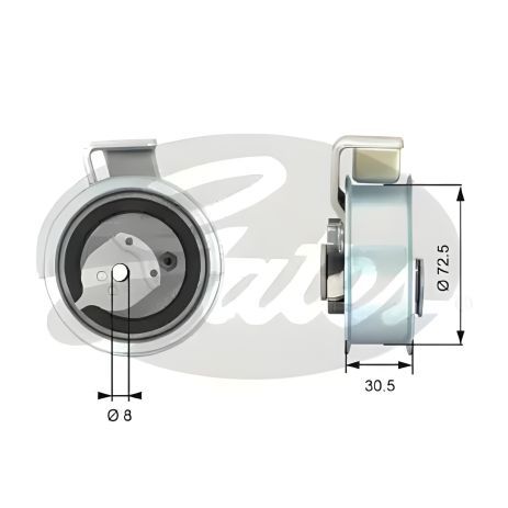 ГРМ ременя натяжний ролик AUDI A4, SEAT EXEO, GATES (T43018)