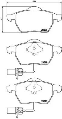 Комплект тормозных колодок, дисковый тормоз SEAT EXEO, SKODA SUPERB, BREMBO (P85085)