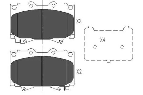 Комплект гальмівних колодок, дискове гальмо LEXUS LX, TOYOTA LAND CRUISER, KAVO PARTS (KBP9049)