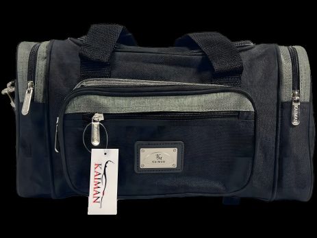 Дорожная сумка на пять отделений, объем 13 л, черная с зеленым