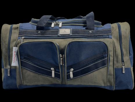 Дорожная сумка на шесть отделений, 52 л, синяя с зеленым