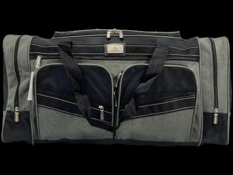 Дорожня сумка на шість відділень, 74 л, чорна з сірим - Містка Дорожня сумка на шість відділень, 74 л, чорна з сірим - Містка