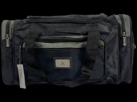 Чорна дорожня сумка на 5 відділень, 22 л з сірим оздобленням