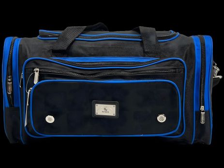 Чорна з синьою дорожня сумка на шість відділеннь, 45 л