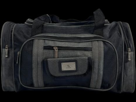 Чорна дорожня сумка з шістьма відділеннями, 40 л
