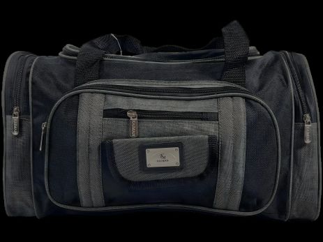 Шестисекционная дорожная сумка, 40 л, черная с серым