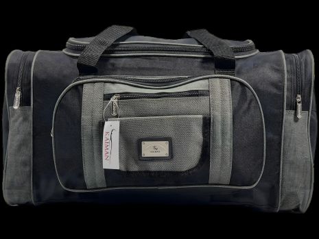 Дорожная сумка на 6 отделений, 65 л, черно-серая