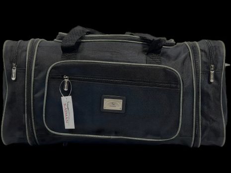 Сумка дорожня з розширеням 60-70 см, 80 л, чорна з сірим