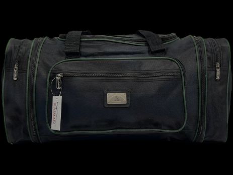 Дорожня сумка з розширенням 60-70 см, 63 л, чорна із зеленим