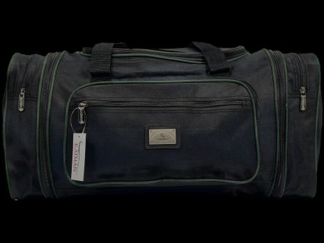 Дорожня сумка з розширенням 60-70 см, 63 л, чорна із зеленим