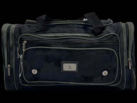 Сумка дорожня на шість відділеннь, чорна з сірим 45 л