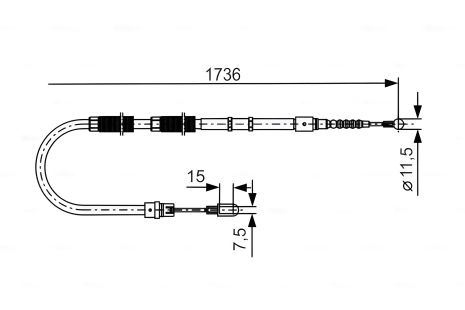 Трос ручного тормоза для AUDI A4, BOSCH (1987477257)