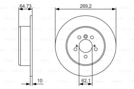 Диск тормозной TOYOTA CAMRY, BOSCH (0986479R00)