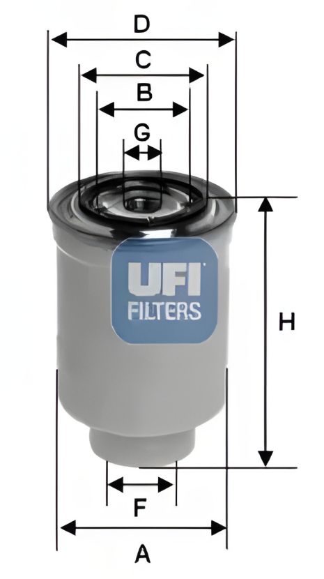 Топливный фильтр для PEUGEOT 4008, CITROËN C4, UFI (2446500)