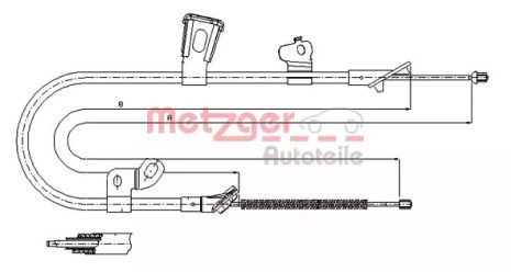 Toyota Yaris, Metzger (171078) Ручний гальмівний кабель