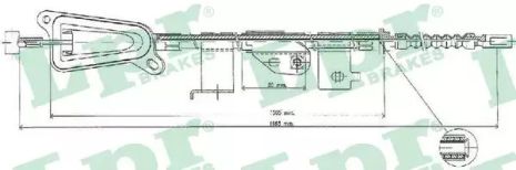 Трос ручного тормоза NISSAN ALMERA, LPR (C0477B)