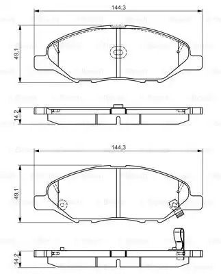 Комплект гальмівних колодок, дискове гальмо NISSAN CUBE, BOSCH (0986495133)