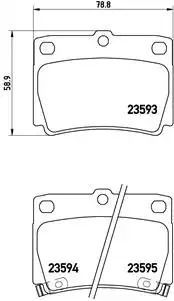 Комплект тормозных колодок, дисковый тормоз MITSUBISHI PAJERO, BREMBO (P54026)