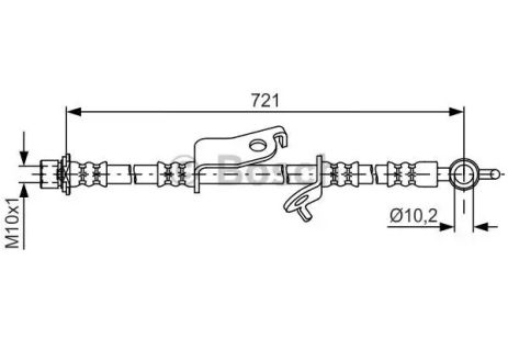 Шланг гальмівний LEXUS CT, TOYOTA PRIUS, BOSCH (1987481635)