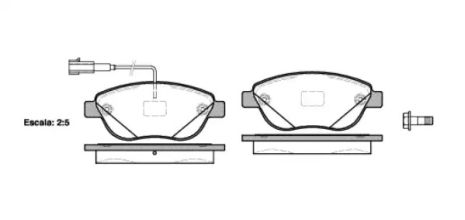 Комплект гальмівних колодок, дискове гальмо ABARTH 500C, OPEL COMBO, REMSA (085912)