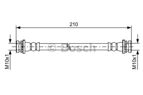 Шланг тормозной RENAULT KOLEOS, NISSAN X-TRAIL, BOSCH (1987481628)