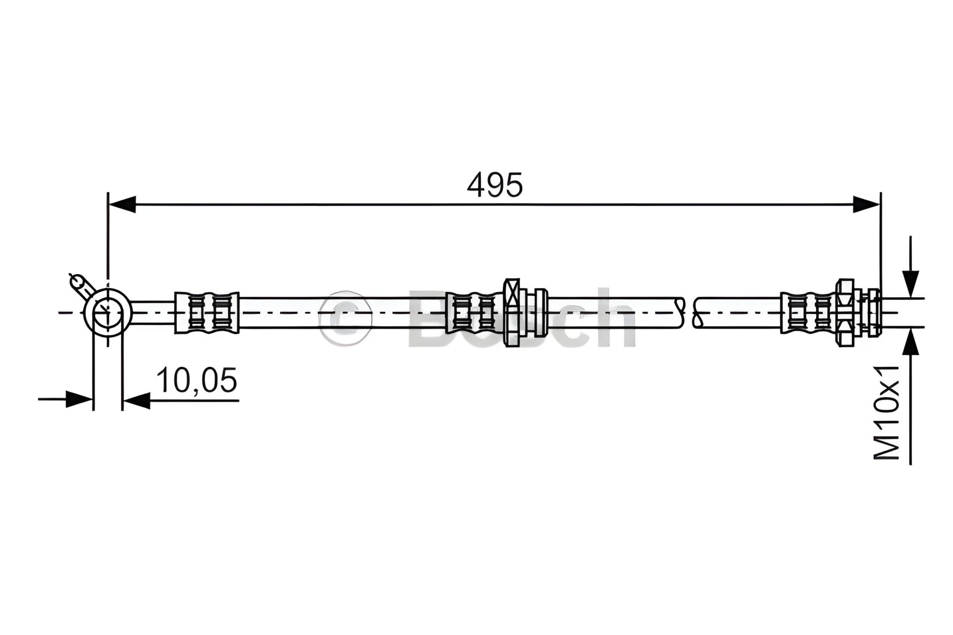 Тормозной шланг NISSAN X-TRAIL, BOSCH (1987476399) Тормозной шланг NISSAN X-TRAIL, BOSCH (1987476399)