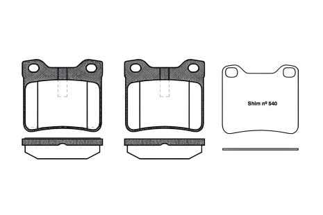 Набор тормозных колодок, дисковый тормоз PEUGEOT 607, REMSA (032110) Набор тормозных колодок, дисковый тормоз PEUGEOT 607, REMSA (032110)
