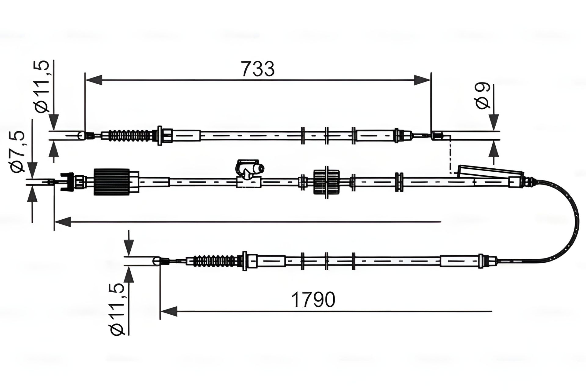 Трос ручного тормоза для OPEL ASTRA, VAUXHALL ASTRA, BOSCH (1987482803) Трос ручного тормоза для OPEL ASTRA, VAUXHALL ASTRA, BOSCH (1987482803)