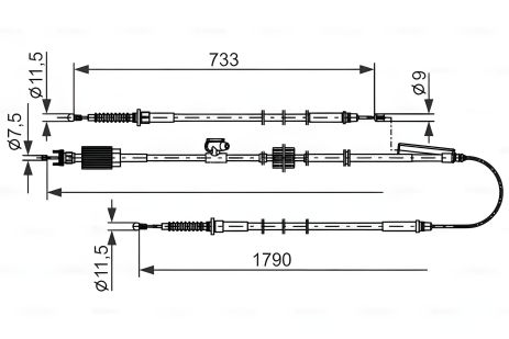 Трос ручного тормоза OPEL ASTRA, VAUXHALL ASTRA, BOSCH (1987482803) Трос ручного тормоза OPEL ASTRA, VAUXHALL ASTRA, BOSCH (1987482803)