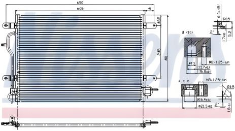 Радіатор-конденсор кондиціонера AUDI A4, NISSENS (94583)