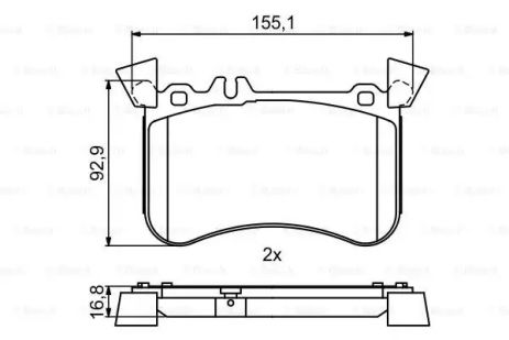 Набір гальмівних майданчиків, диск-гальма Mercedes-Benz Cla, Bosch (0986495398)