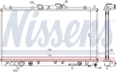 Охолодження двигуна радіатор MITSUBISHI GALANT NISSENS (62869A)