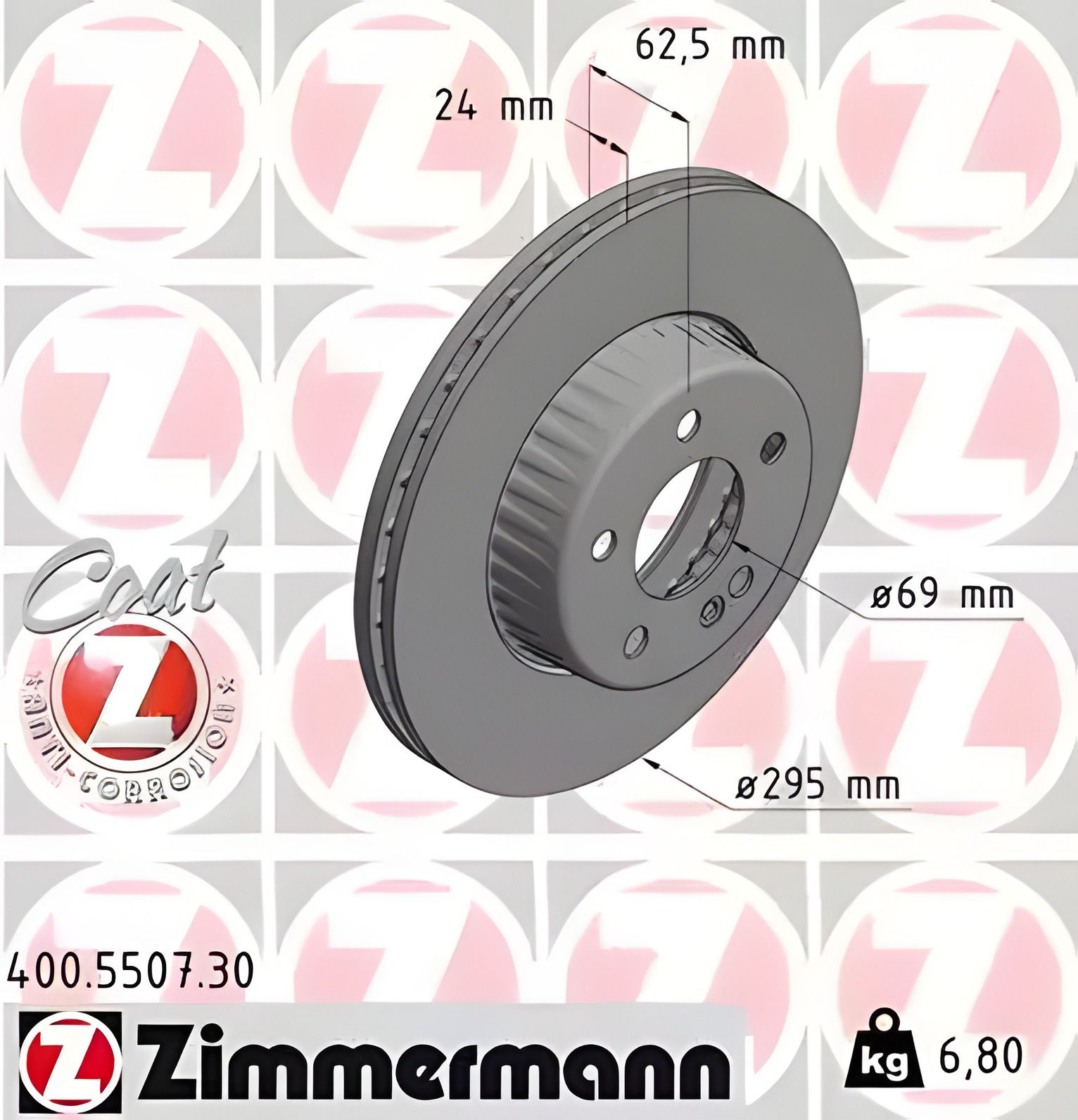 Диск гальмівний MERCEDES-BENZ C-CLASS, ZIMMERMANN (400550730) Диск гальмівний MERCEDES-BENZ C-CLASS, ZIMMERMANN (400550730)