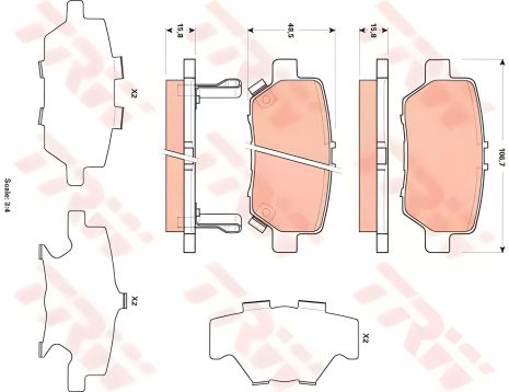 Тормозные Колодки Комплект для HONDA LEGEND, TRW (GDB3512) Тормозные Колодки Комплект для HONDA LEGEND, TRW (GDB3512)
