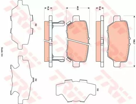 Комплект тормозных колодок, дисковый тормоз HONDA LEGEND, TRW (GDB3512)