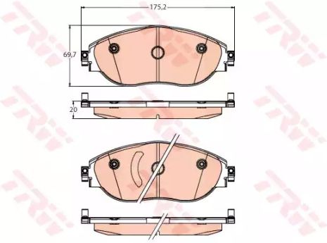 Комплект тормозных колодок, дисковый тормоз AUDI Q3, VW TIGUAN, TRW (GDB2219)