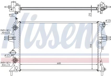 Радіатор охолодження двигуна VAUXHALL ASTRA, OPEL ASTRA, NISSENS (632461) Радіатор охолодження двигуна VAUXHALL ASTRA, OPEL ASTRA, NISSENS (632461)