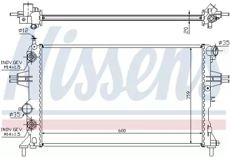 Радіатор охолодження двигуна Vauxhall Astra, Opel Astra, Nissens (632461)