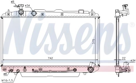 Двигательный радиатор для TOYOTA RAV4, NISSENS (64644A)