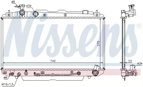 Радиатор охлаждения двигателя TOYOTA RAV4, NISSENS (64644A)