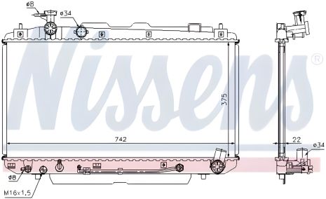 TOYOTA RAV4 Радіатор охолодження двигуна, NISSENS (64644A) TOYOTA RAV4 Радіатор охолодження двигуна, NISSENS (64644A)