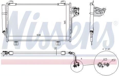 Конденсор кондиціонера Mazda 3, Nissens радіатор (940387)