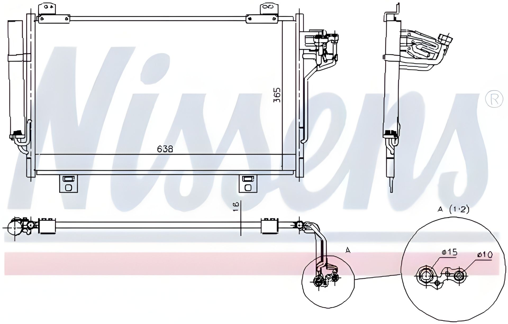 Конденсор кондиціонера Mazda 3, Nissens радіатор (940387) Конденсор кондиціонера Mazda 3, Nissens радіатор (940387)
