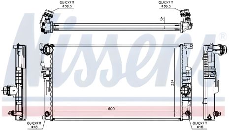 Радиатор для охлаждения двигателя BMW 2, производитель NISSENS (60817)