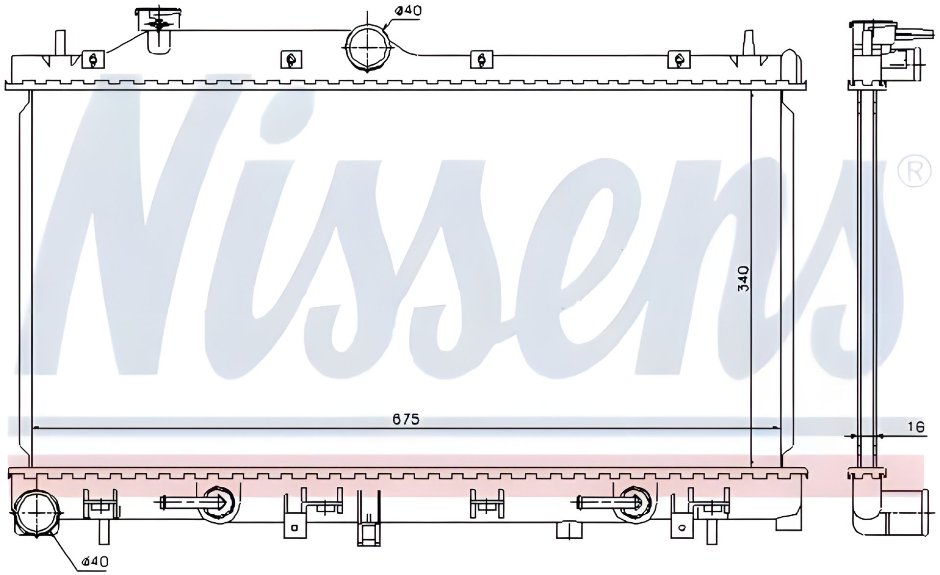 Радиатор охлаждения двигателя для SUBARU LEGACY от NISSENS (67720) Радиатор охлаждения двигателя для SUBARU LEGACY от NISSENS (67720)